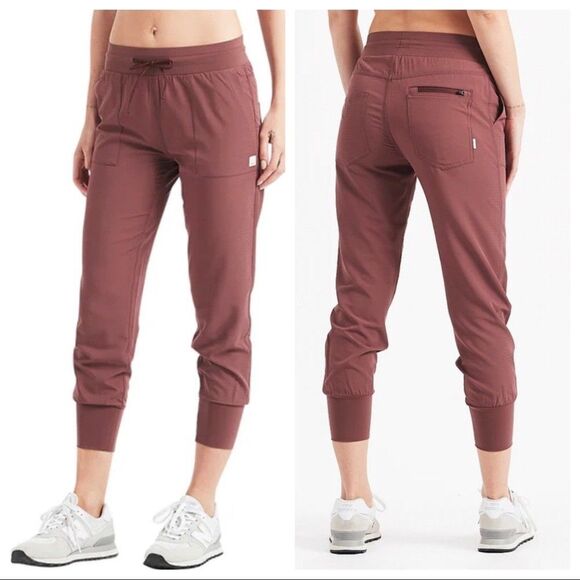 Vuori Pants - Vuori Fig Maroon Summits Woven Ripstop Jogger Activewear Pants Small Womens